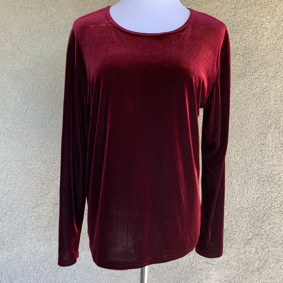 🔥5/$20🔥 Wine Velvet Stretch Top - Picture 4 of 7